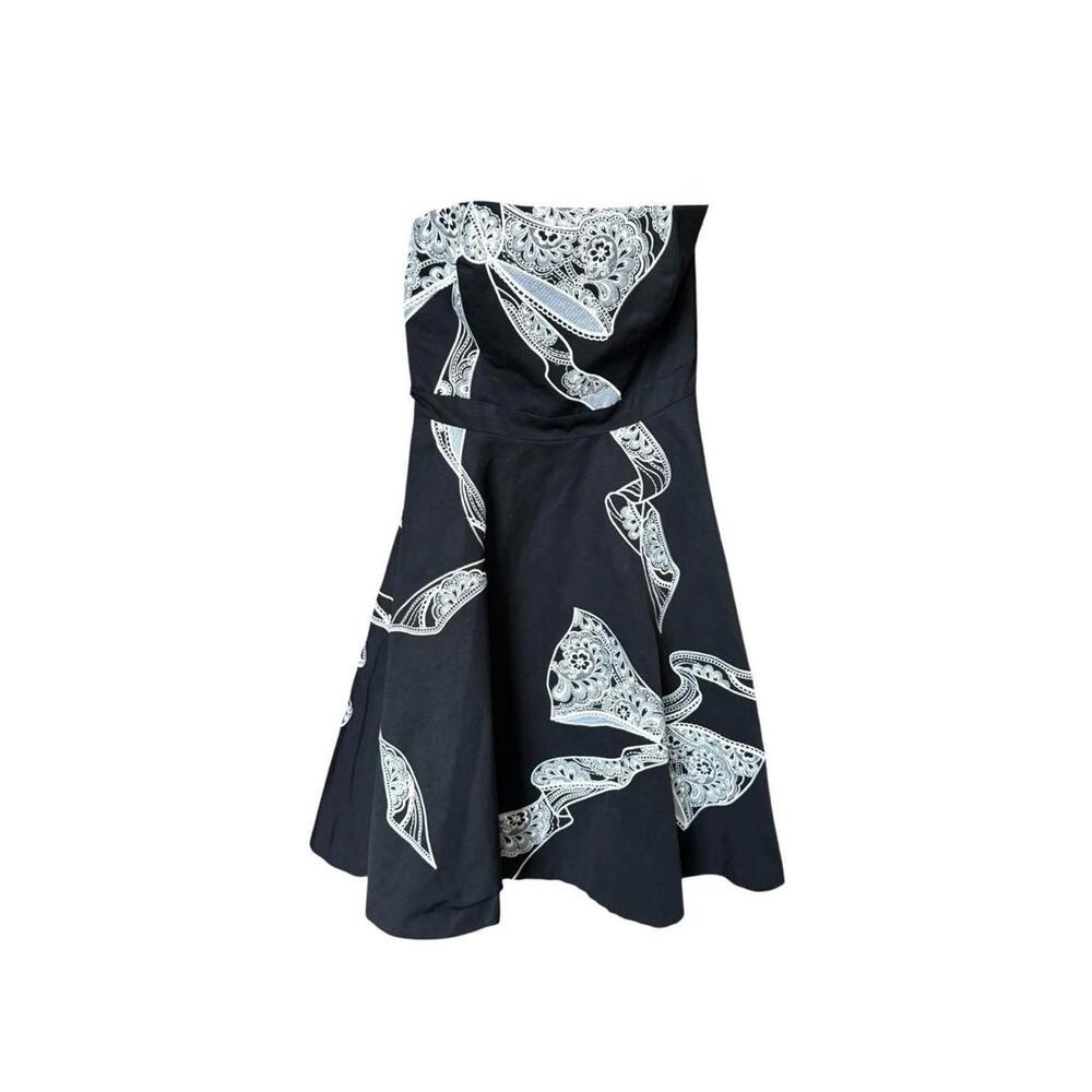 WHBM Strapless Fit & Flare Embroidered Ribbon Dress 14